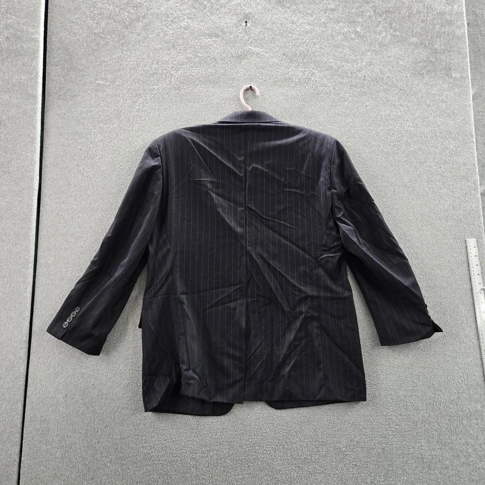 VINTAGE‎ Lauren Ralph Men Blazer 44S Navy Wool Pinstripe Suit Made In Canada